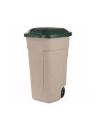 Műanyag kültéri szemetes 110l beige-zöld