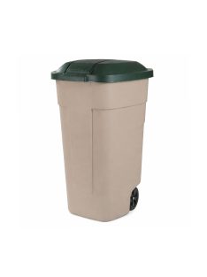 Műanyag kültéri szemetes 110l beige-zöld