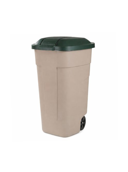 Műanyag kültéri szemetes 110l beige-zöld