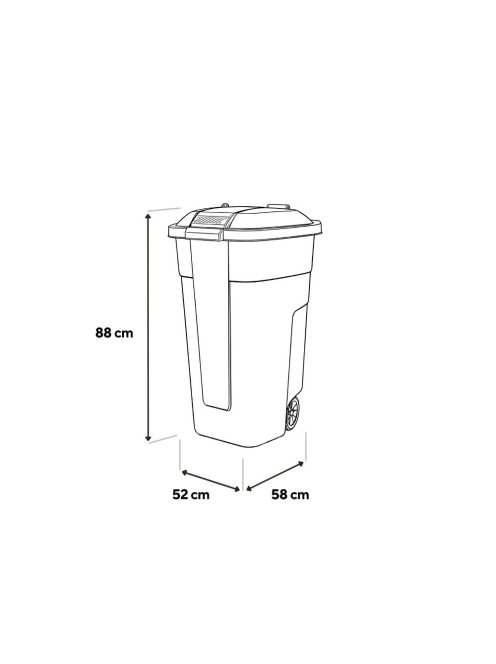 Műanyag kültéri szemetes 110l beige-zöld