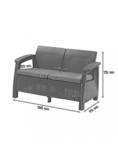 Corfu love seat kerti kanapé