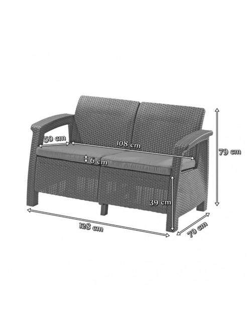 Corfu love seat kerti kanapé