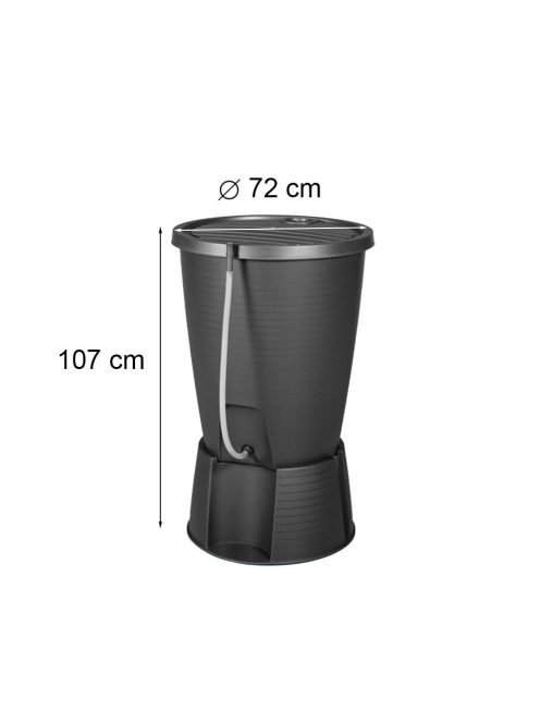 Indigo water butt műanyag esővíz tároló 220L grafit tömlővel