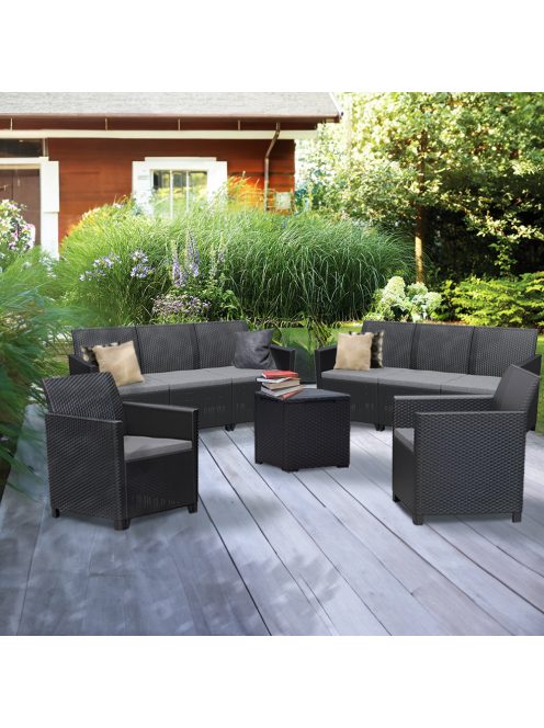 Claire IV 8 személyes kerti bútor garnitúra vigo tárolós asztallal