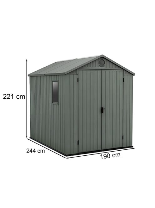 Darwin 6x8 műanyag kerti ház zöld