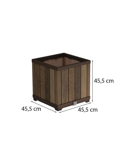 Deco szögletes műanyag virágláda 61 L