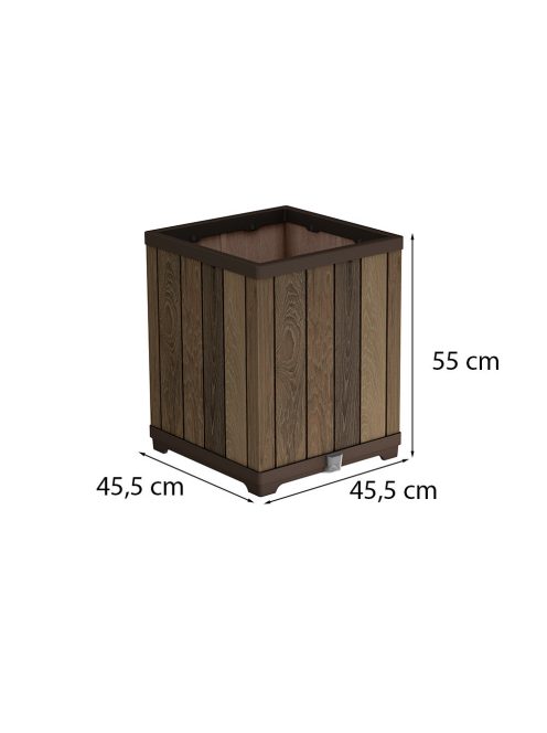 Deco szögletes magasított műanyag virágláda 74 L