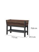 Deco elevated műanyag kerti virágláda alsó polccal 110L