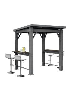 Kerti grill pavilon, pulttal, tetővel