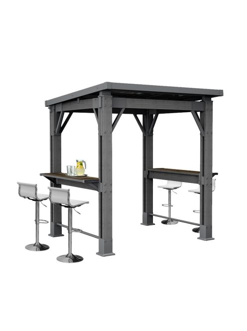 Kerti grill pavilon, pulttal, tetővel