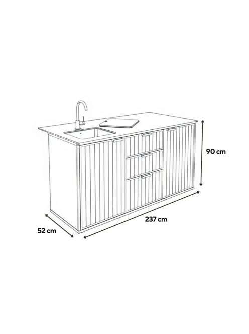 Deco compact kültéri konyha mosogatóval csapteleppel