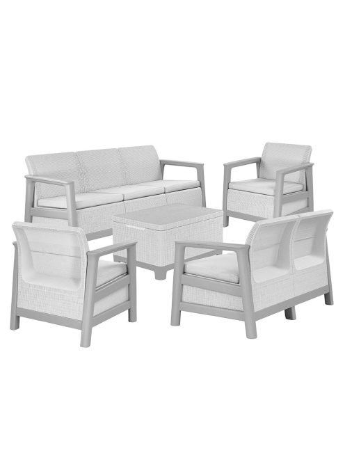 Scandi Big linea duo kerti bútor szett jute tárolós asztallal