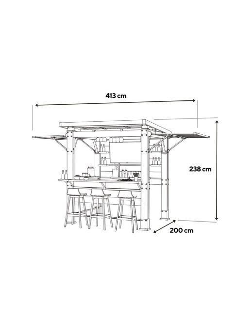 Bar-b-q gazebo műanyag kerti pavilon