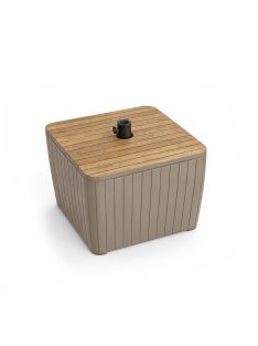 Deco Luzon műrattan napernyőtartós kerti asztal