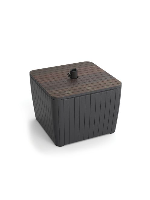 Deco Luzon műrattan napernyőtartós kerti asztal