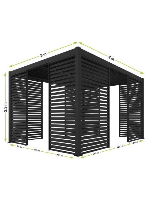 LUXE Lamellás oldalpanel (R) 90x218cm 3 m-ig antracit