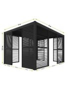 LUXE Lamellás oldalpanel (R) 123x218cm 4 m-ig antracit
