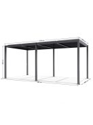 LUXE pergola 5,8x3m antracit LED világítással