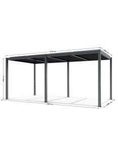 LUXE pergola 5,8x3m antracit LED világítással