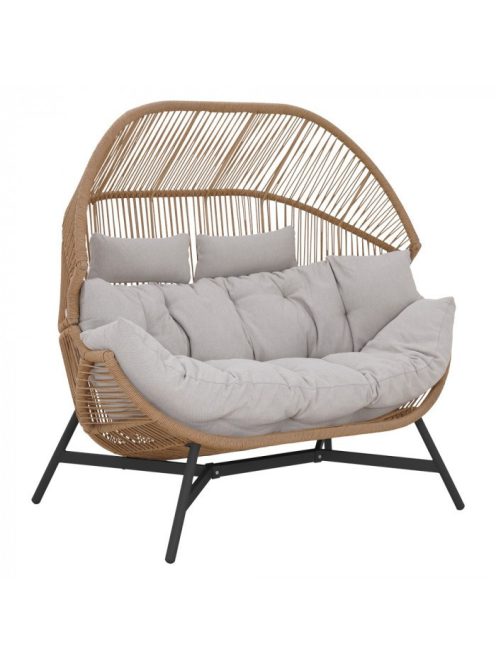 HOLAND rattan dupla kosárfotel bézs