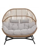 HOLAND rattan dupla kosárfotel bézs