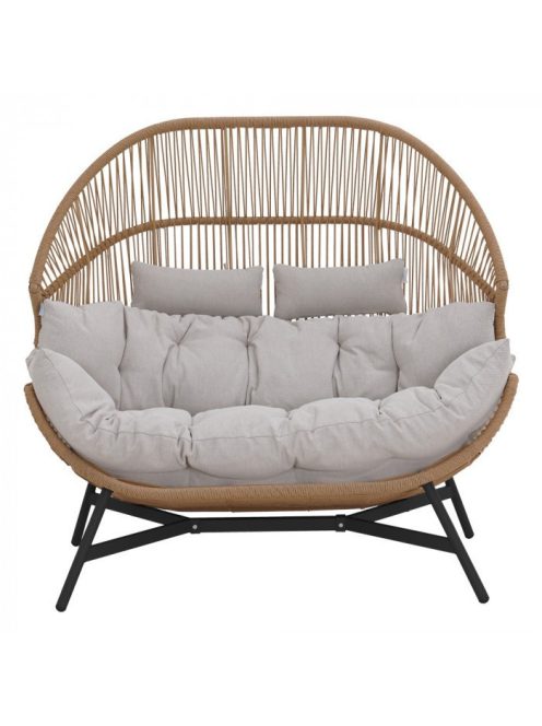 HOLAND rattan dupla kosárfotel bézs