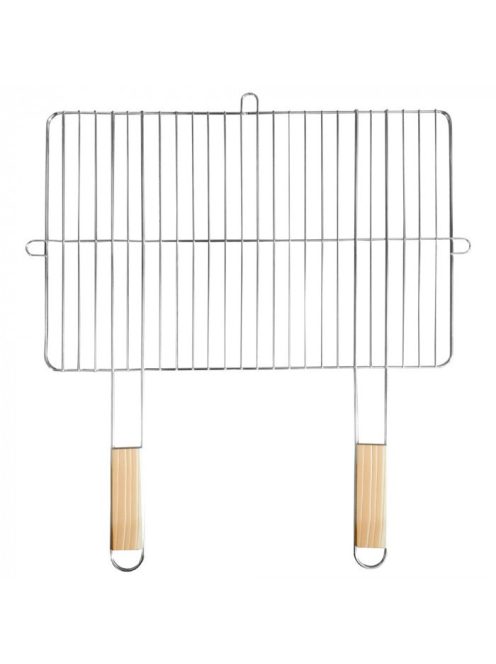 Szögletes grillrács fa fogantyúval 57x51 cm