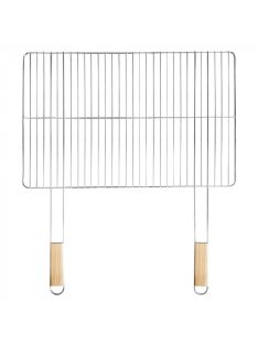 Szögletes grillrács fa fogantyúval 69x60 cm