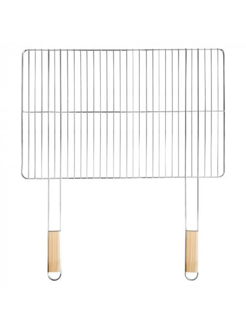 Szögletes grillrács fa fogantyúval 69x60 cm