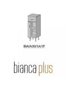 Bianca Plus 30 alacsony szekrény 1 ajtóval, 1 fiókkal, magasfényű fehér színben, jobbos