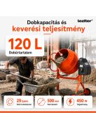 Mixer 120 betonkeverő 220V 450W 120 l