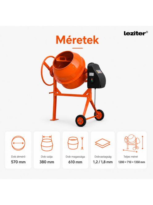 Mixer 140 betonkeverő 220V 550W 140 l