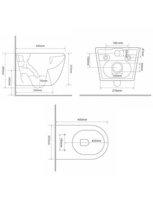 Delano fali rimless WC soft-close ülőkével