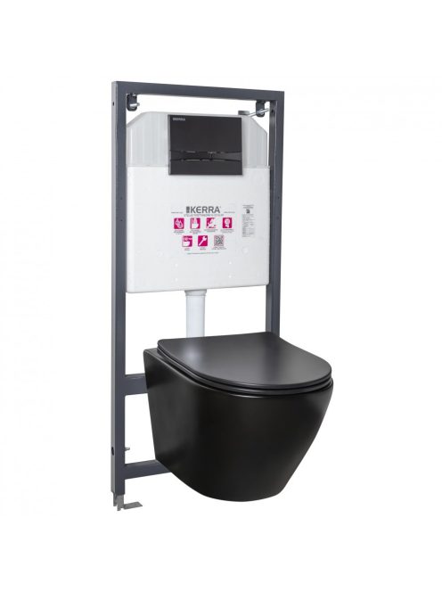 Delos BL Adriatic Black falba építhető WC tartály szett