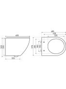 Delos WH fali rimless WC soft-close ülőkével