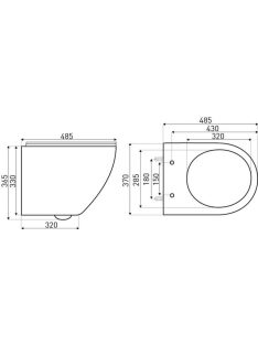Delos WH fali rimless WC soft-close ülőkével
