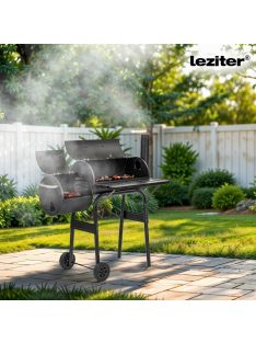 Faszenes kerti grillsütő füstölővel