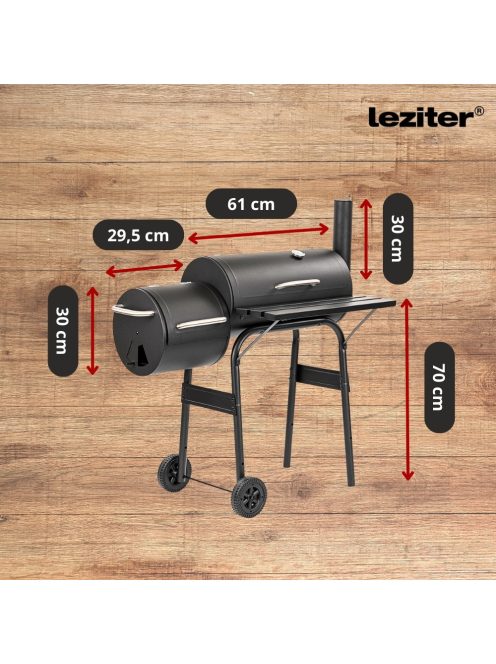 Faszenes kerti grillsütő füstölővel