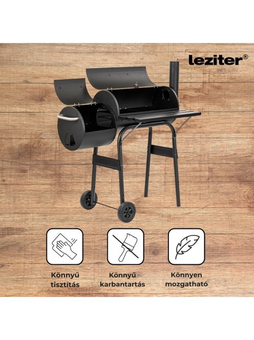 Faszenes kerti grillsütő füstölővel