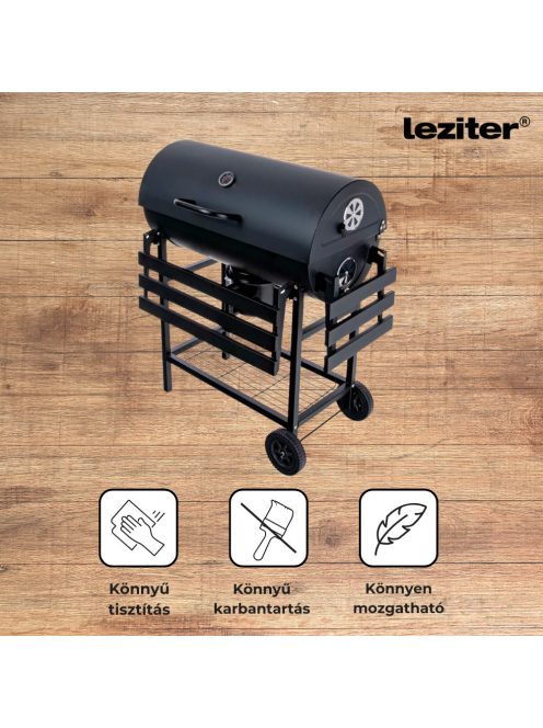 Faszenes kerti BBQ hengeres grillsütő