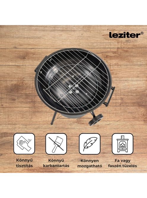 Faszenes kerti gömb grillsütő kerekes