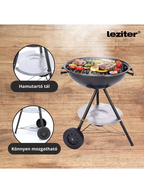 Faszenes kerti gömb grillsütő kerekes