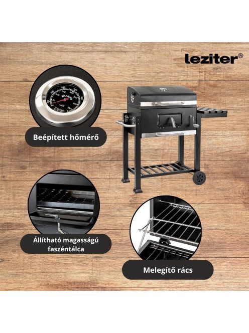 Multifunkciós faszenes kerti grillsütő