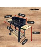 Téglalap alakú görgős faszenes grill