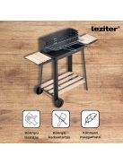 Téglalap alakú görgős faszenes grill