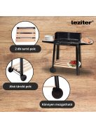 Téglalap alakú görgős faszenes grill