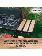 Téglalap alakú görgős faszenes grill