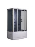 Emilia 85x135 cm hidromasszázs kádkabin elektronikával Black