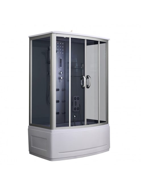 Emilia 85x135 cm hidromasszázs kádkabin elektronikával Black