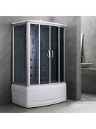 Emilia 85x135 cm hidromasszázs kádkabin elektronikával Black